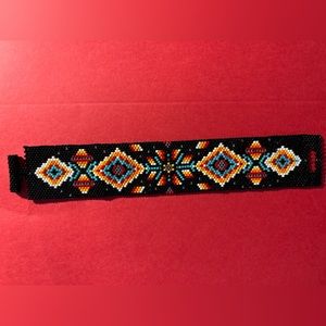 Beaded peyote native star bracelet